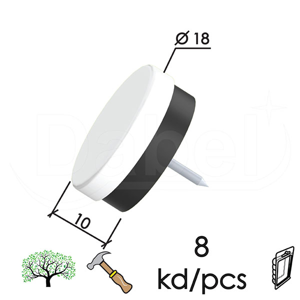 Podloška Guma za nameštaj ekser FK04 Bela fi18mm (8kom)  DBP1