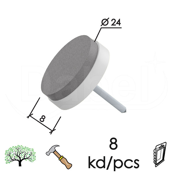 Podloška filc sa ekserom F04 Bela fi24mm (8kom)  DBP1