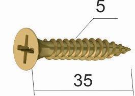 Vijak za ivericu VK0 ZnŽ 5x35mm  (20kom) LIH-LIN DIN7505/JUS515(DPA)