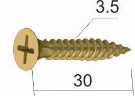 Vijak za ivericu VK0 ZnŽ 3,5x30mm  (25kom) LIH-LIN DIN7505/JUS515(DPA)