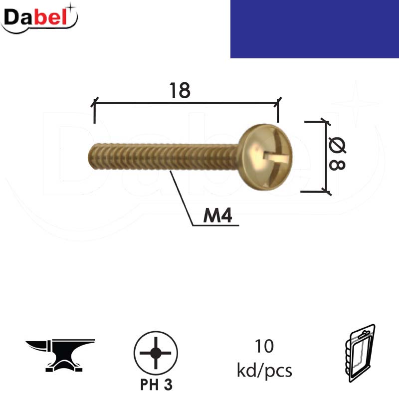 Vijak za ručicu VN2 ZnŽ M4x18/8mm (10kom)  DBP2