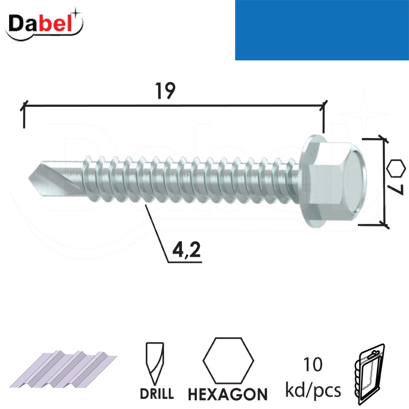Vijak za lim VL1 ZnB 4,2x19/7mm (10kom) OK7 XPD