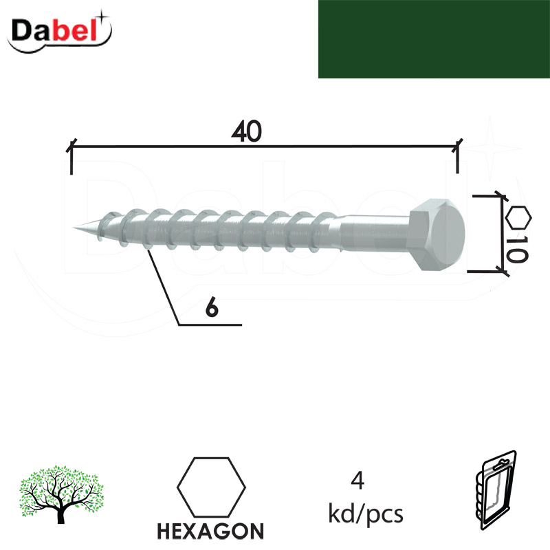 Vijak SALONIT ZnB 6x40/10mm (4kom) OK10 XPD