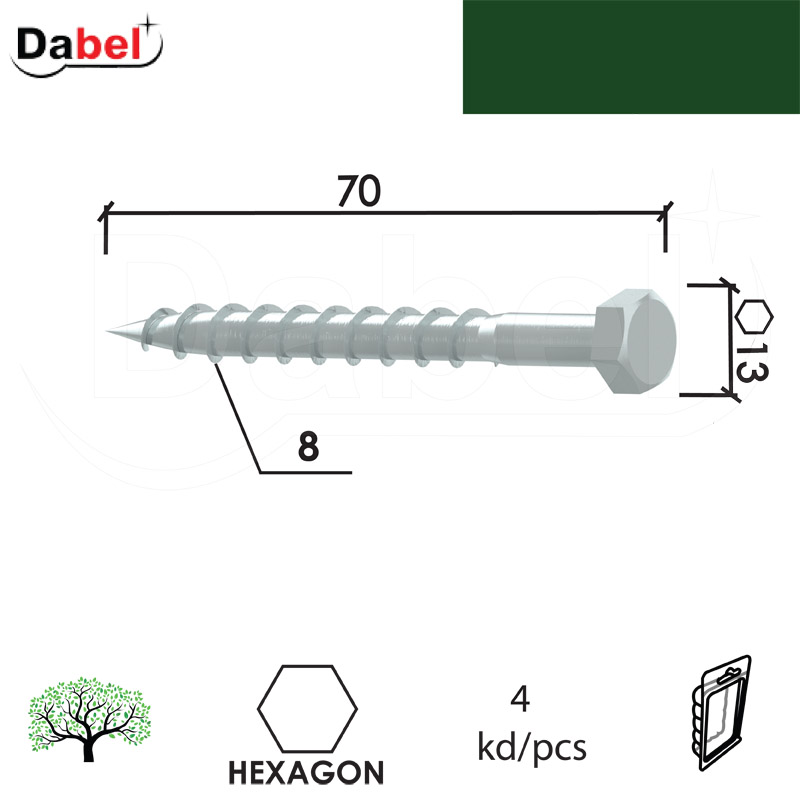 Vijak SALONIT ZnB 8x70/13mm (4kom) OK13 XPD