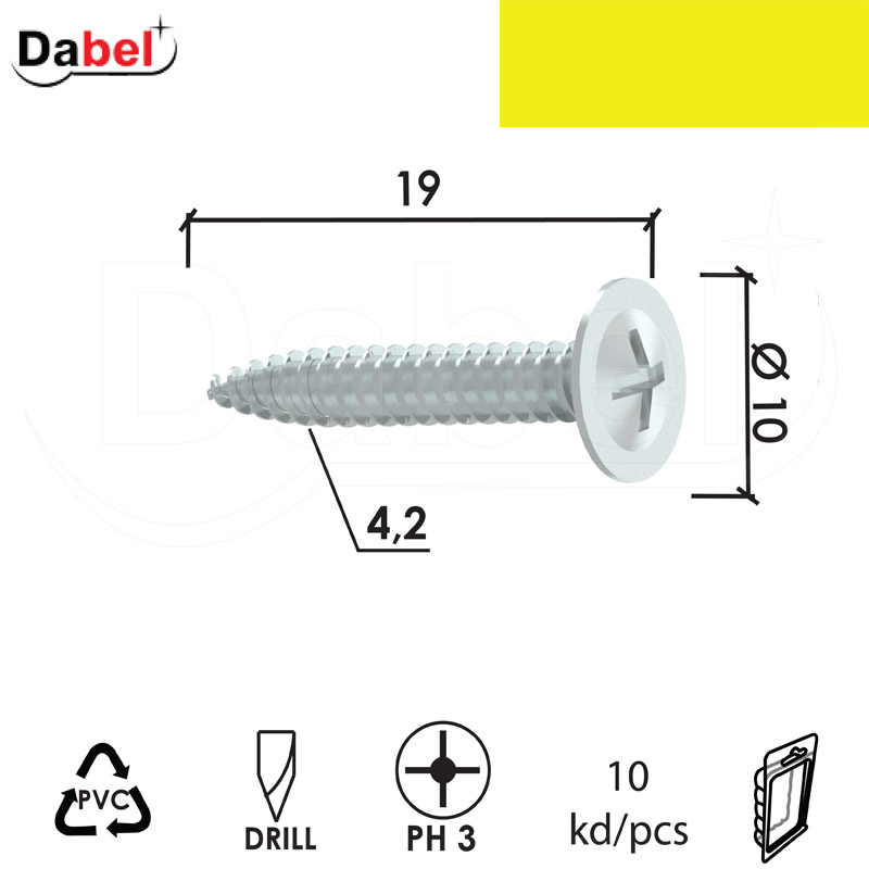 Vijak za plastiku VP1 ZnB 4,2x19/10mm (10kom) PH3 XPD