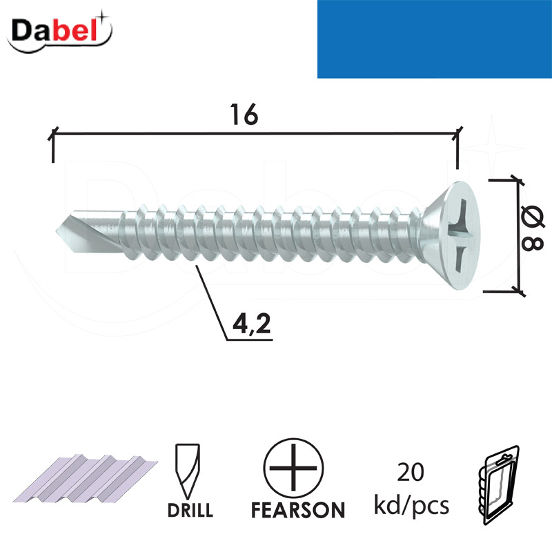 Vijak za lim VL2 ZnB 4,2x16/8mm (20kom) DIN7504P XPD