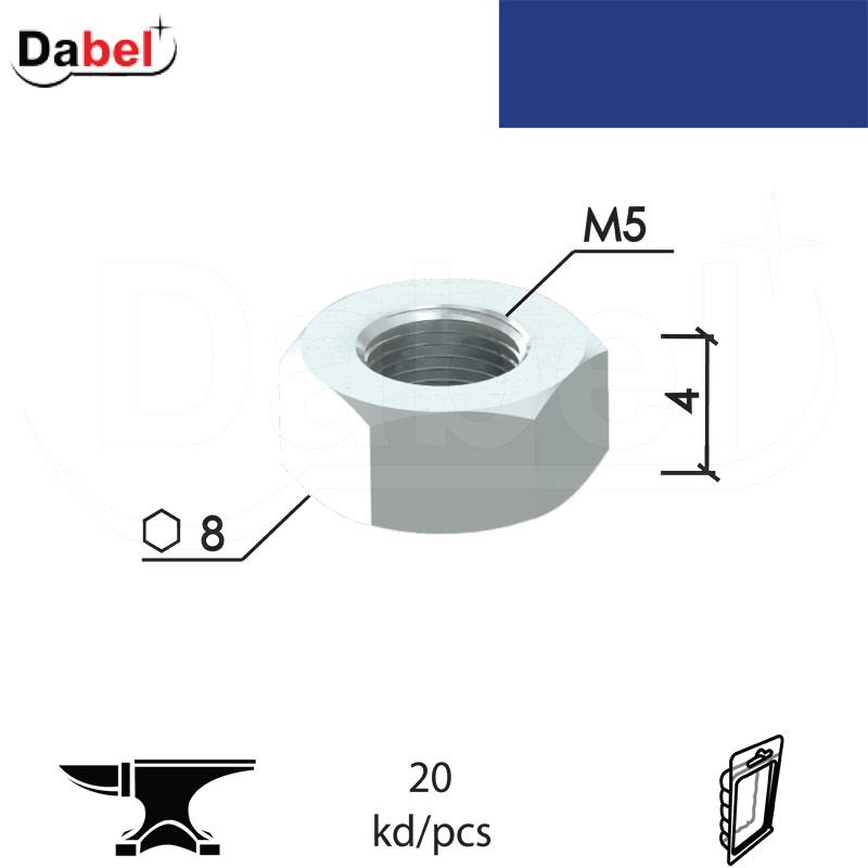 Navrtka-matica NV1 ZnB M5/8/4mm (20kom) 601/934 XPD