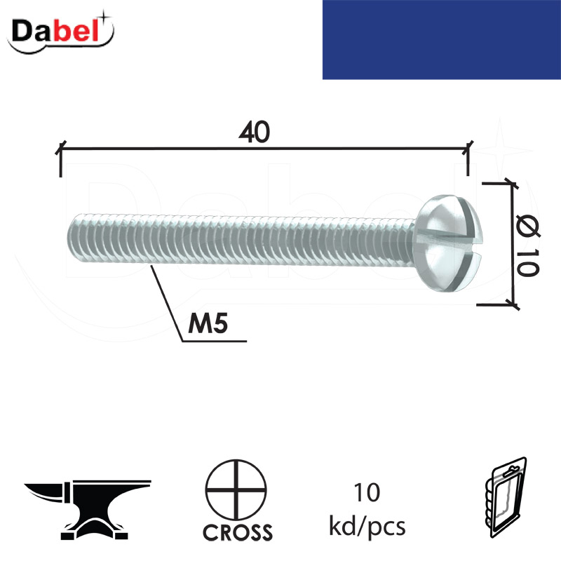 Vijak mašinski VM3 ZnB M5x40/10mm (10kom) 118/7985 XPD