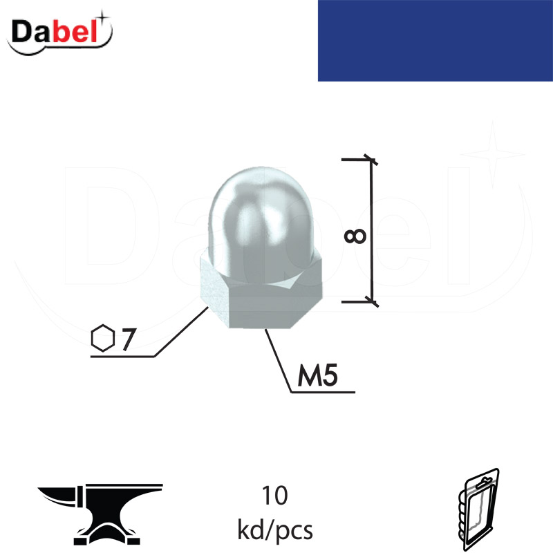 Navrtka-matica NV2 ZnB M5/7/8mm (10kom) 627/1587 XPD