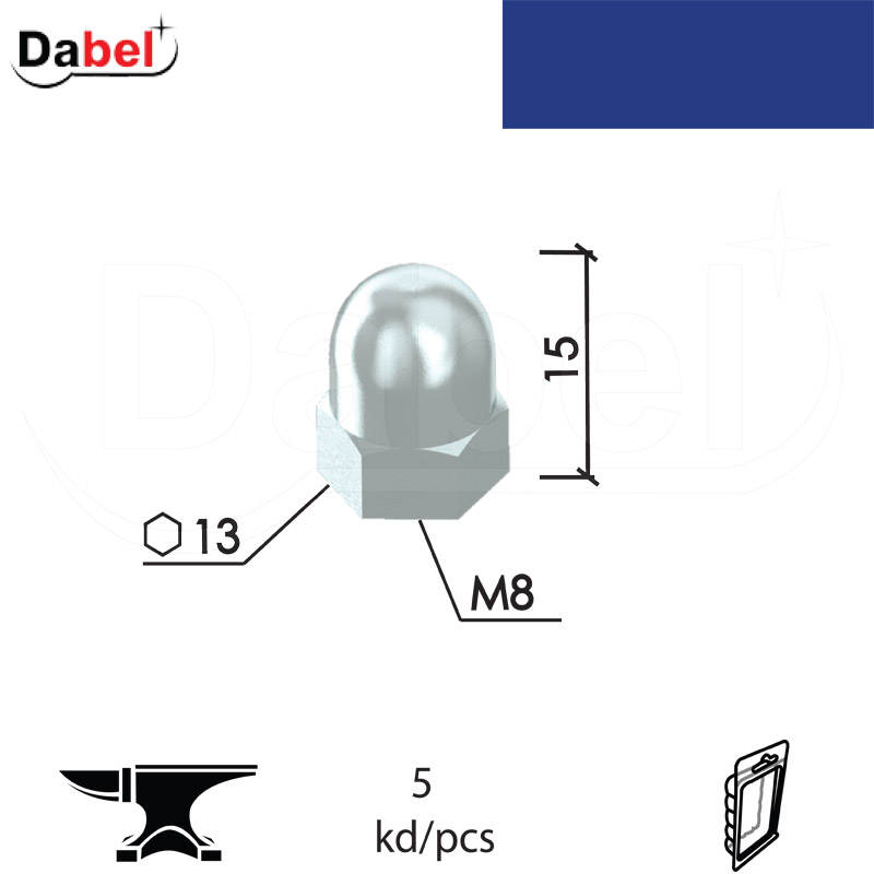 Navrtka-matica NV2 ZnB M8/13/15mm (5kom) 627/1587 XPD