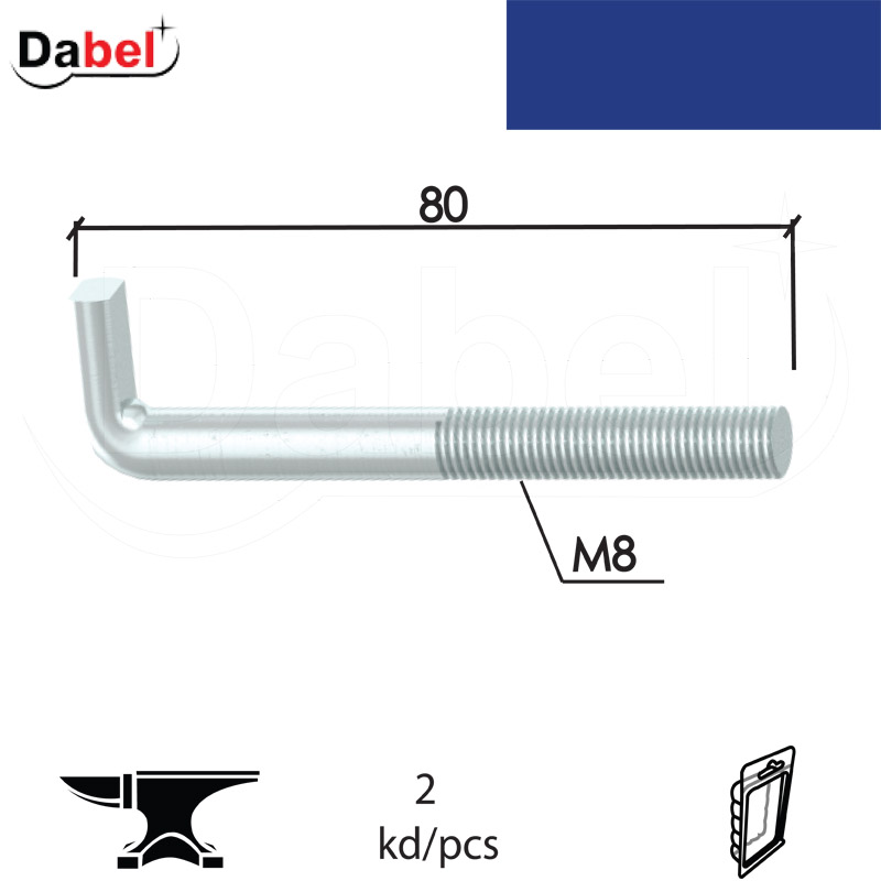 L kuka mašinski LM ZnB M8x80mm (2kom)  XPD