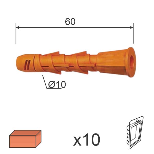 Tipl za punu ciglu D Žuta fi x10x60mm (10kom)  DP2