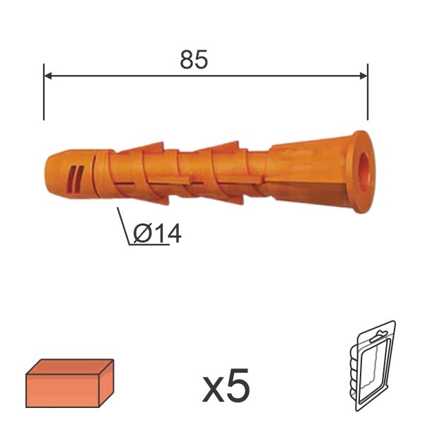 Tipl za punu ciglu D Žuta fi x14x85mm (5kom)  DP2