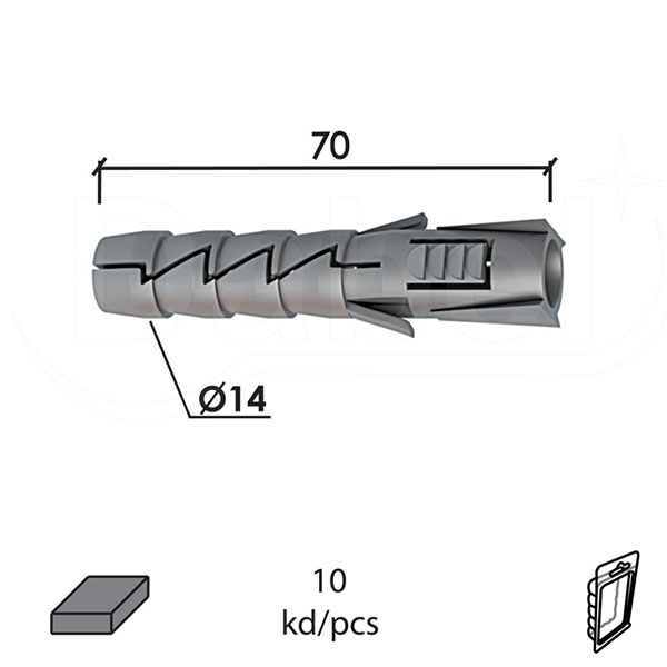 Tipl za beton C Siva fi x14x70mm (5kom)  DP2