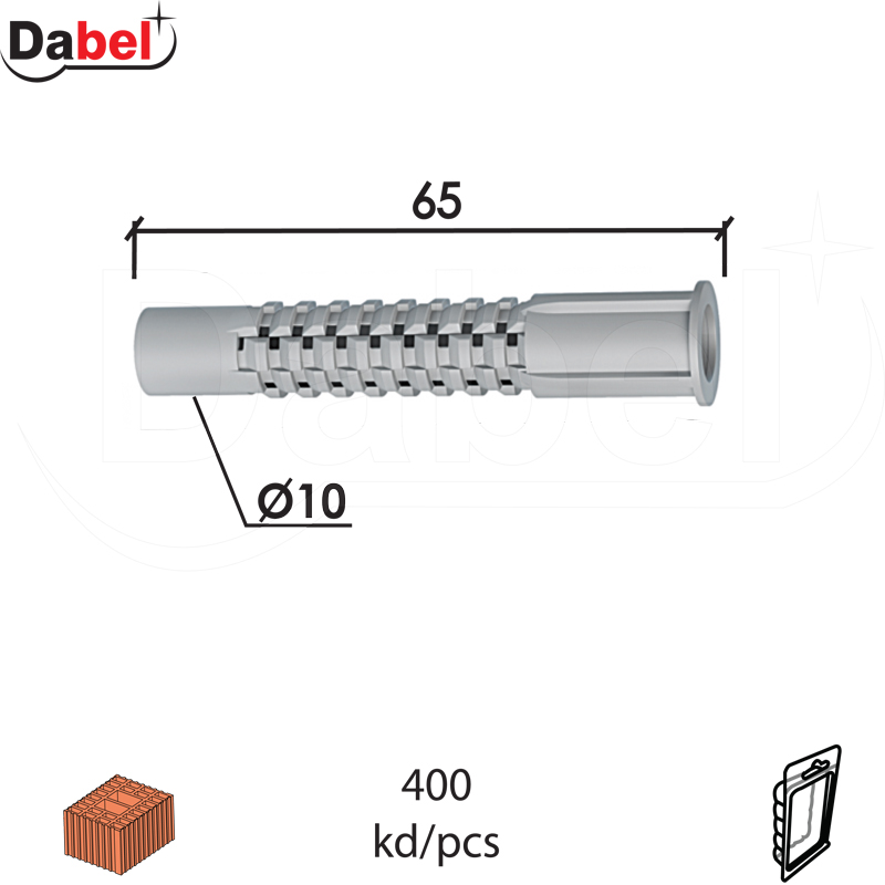 Tipl za blok GUZVAJUCI Bela fi x10x65mm (400kom)