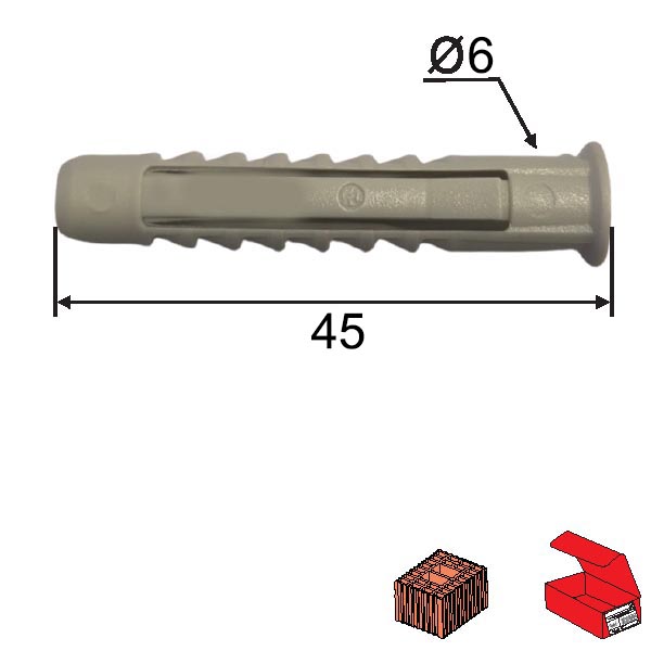 Tipl H Siva fi 6x40mm