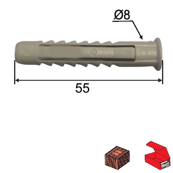 Tipl H Siva fi 8x50mm