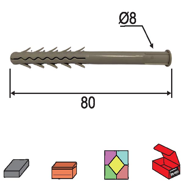 Tipl N Siva fi 8x80mm