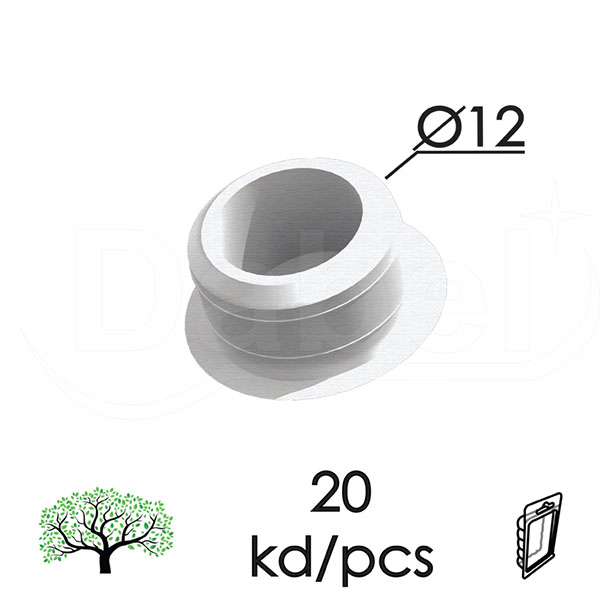 Kapica za vijak K4 Bela fi12mm (20kom)  DBP1