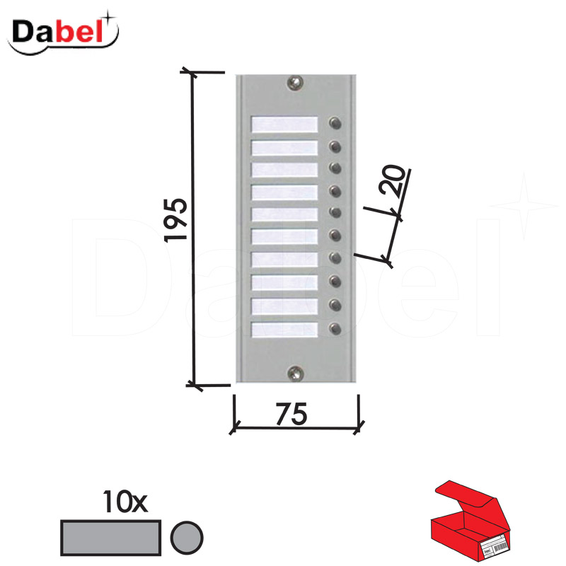 Tastatura za audio interfon  Silver   sa 10 tastera 1AL10