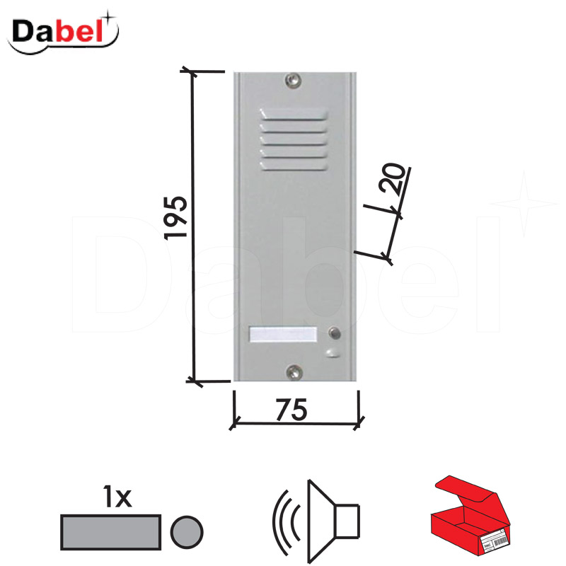 Tastatura za audio interfon  Silver   sa 1 tasterom i mz  1ALR1