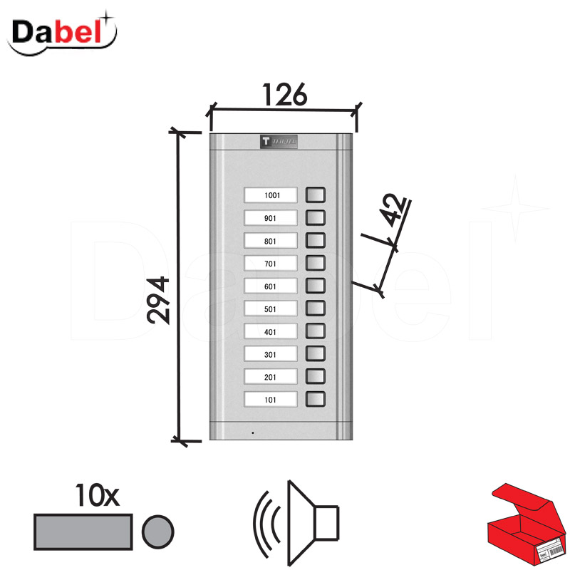 Tastatura za audio interfon  Silver   dvožični T2-10