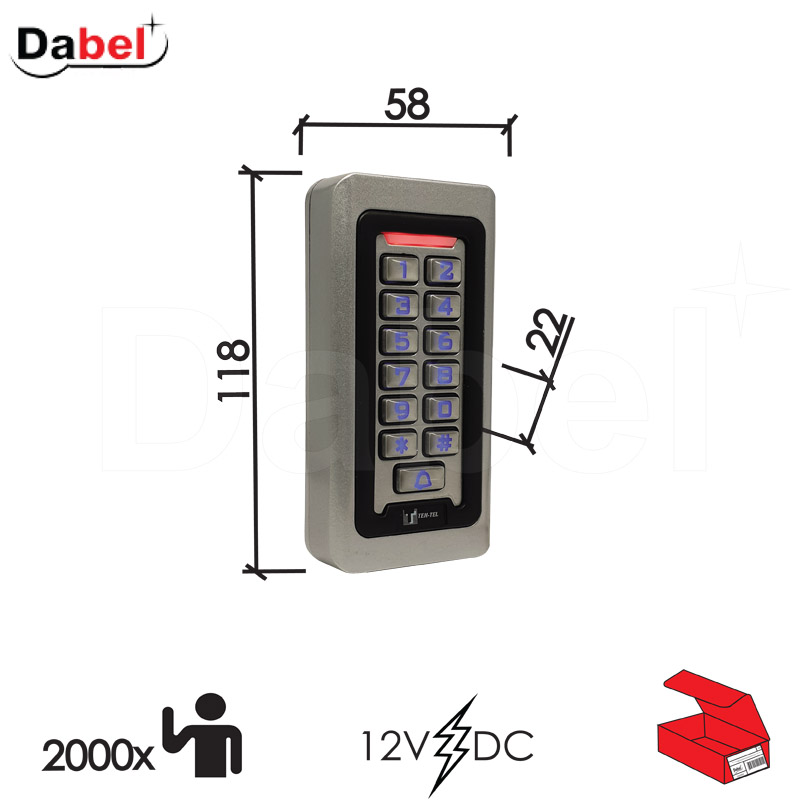 Šifrator za vrata TT1 Zn 75xx110x25mm  RFID čitač kartica S602EM sa silikonskom tastaturom