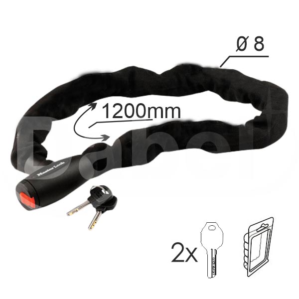 Brava za motor sa ključem-spiralna BM1 Crna fi8x1200mm  2kod OPD