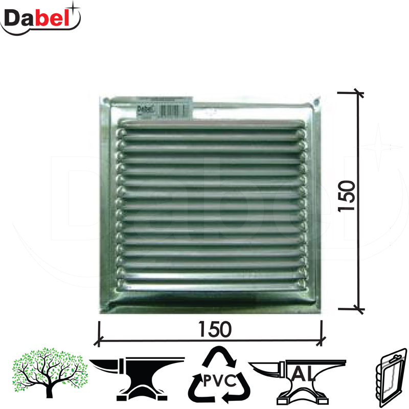 Rešetka ventilaciona za vrata REŠ1 Alum 150X150 mm