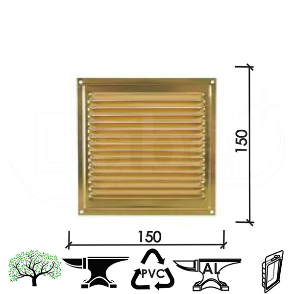 Rešetka ventilaciona za vrata REŠ1 Ms 150X150 mm   DP1