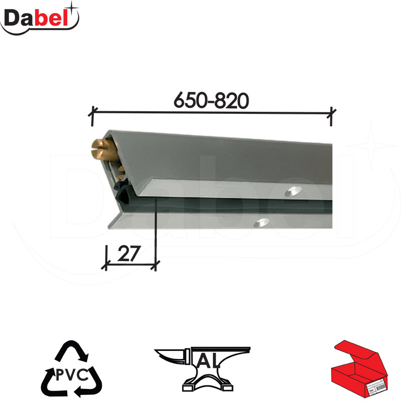 Padajući dihtung za vrata GU 1 Alum 650-820x27 mm   Q