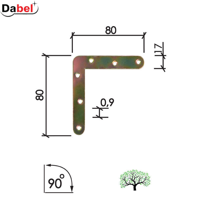Vezač ugaoni LP1 ZnŽ 80x80/17/0,9mm