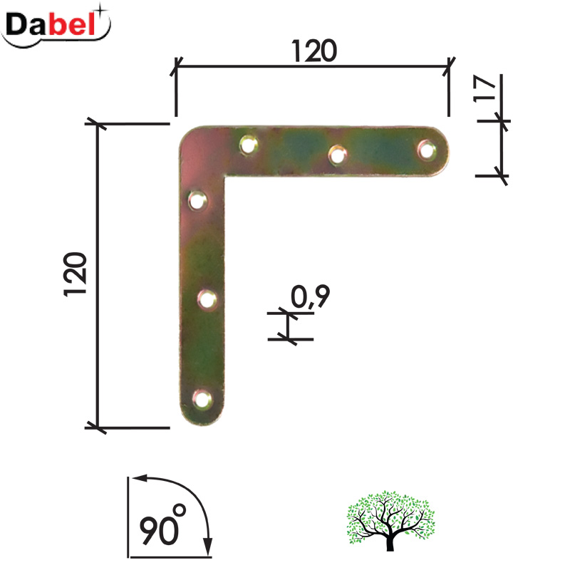 Vezač ugaoni LP1 ZnŽ x120xx120/17/0,9mm