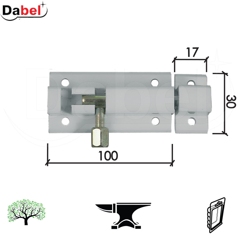 Reza za vrata 500 Bela x100x30/17x30mm   DBP1