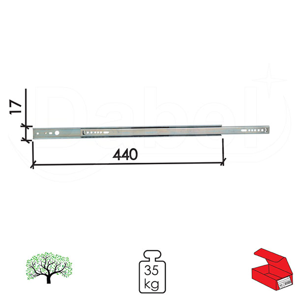 Klizač mikro KL17 ZnB 438mm   Q