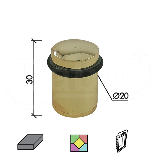 Odbojnik podni za vrata OD201 Mat Ms fi20x30mm   DBP1