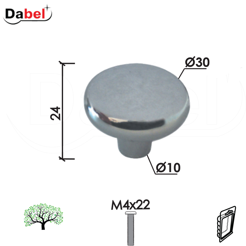 Dugme za nameštaj D61 Hr fi30x24/fi10mm  M4x22mm DP1