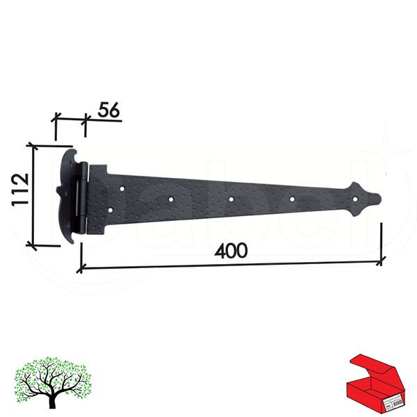 Šarka brodska za vrata SP554 Crna x400mm