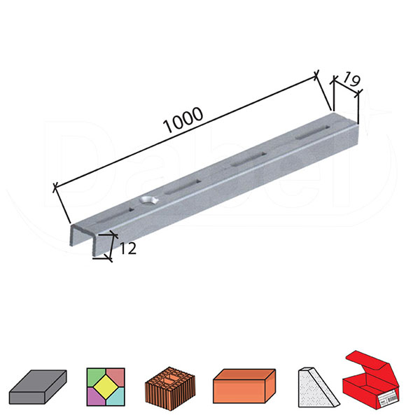 Šina za modularne nosače polica M5000 Silver 1000/19/12mm   Q