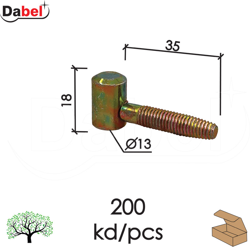 Šarka uvrtna za vrata SP030 ZnŽ 13mm (200kom) 40kg PAKXQ