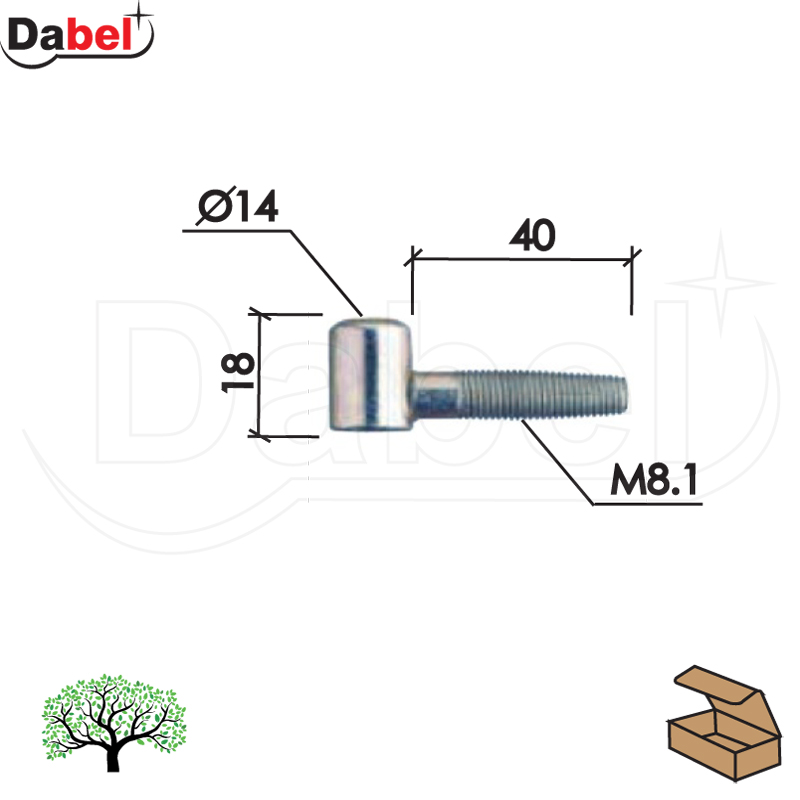 Šarka uvrtna za vrata SP030 ZnB 14mm   DP1