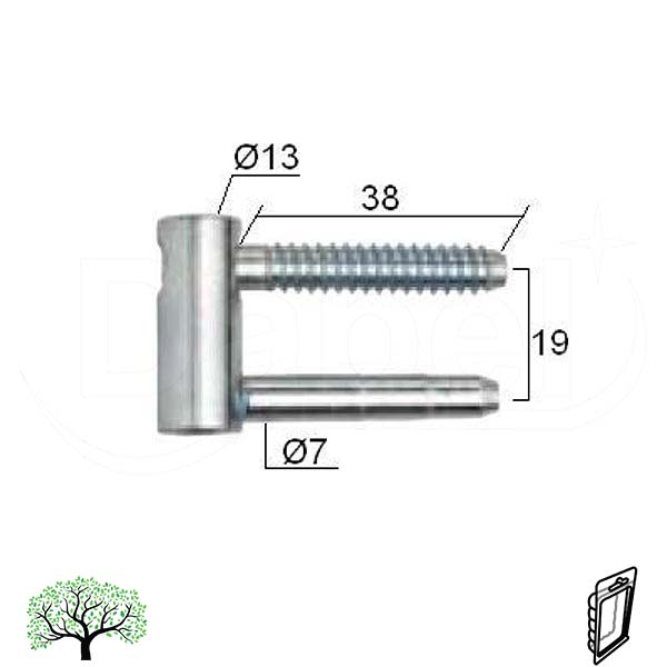 Šarka 3D uvrtna za vrata SP495 ZnB 13mm   DP1