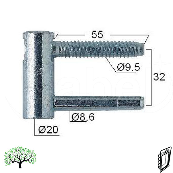 Šarka 3D uvrtna za vrata SP495 ZnB 20mm   DP1