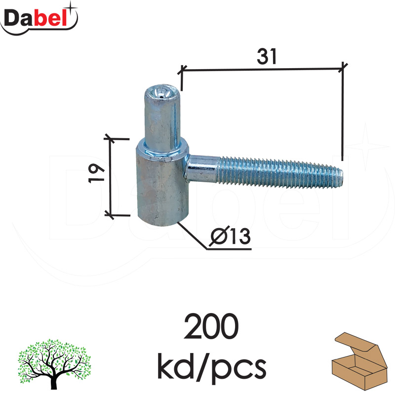 Šarka uvrtna za vrata SP030 ZnB fi13x38/35/31mm (200kom) 40kg PAKXQ