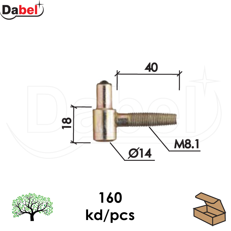 Šarka uvrtna za vrata SP030 ZnŽ 14mm (160kom) CG030140H118 Q