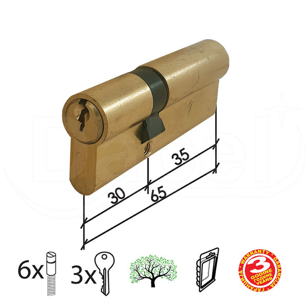 Cilindar za vrata CL2036 Mat Ms 65mm(30-35)  3K DBP1