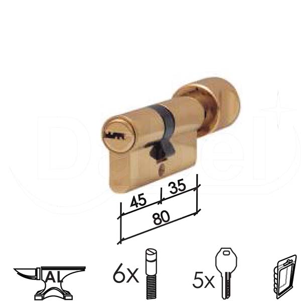Cilindar kod dugme CL2031K Ms 80mm(35D-45)  5kod