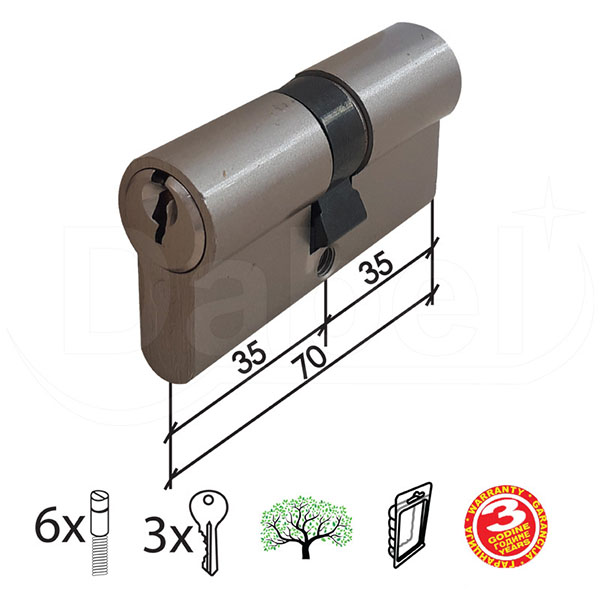 Cilindar za vrata CL2036 Nikl 70mm(35-35)  3K DBP1