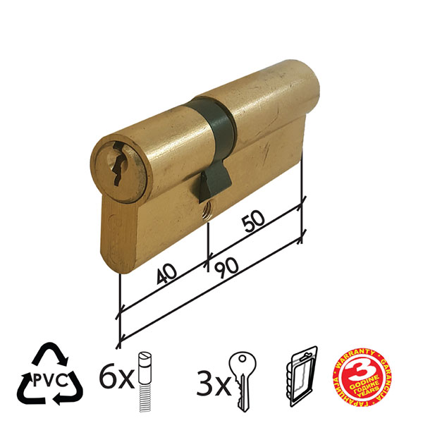 Cilindar za vrata CL2036 Mat Ms 90mm(40-50)  3K DBP1