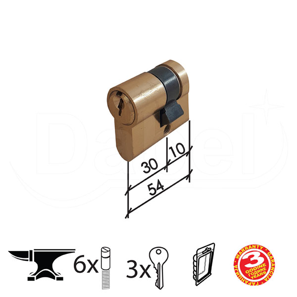 Cilindar za vrata CL2036 Mat Ms 40mm(30-10)  3K DBP1